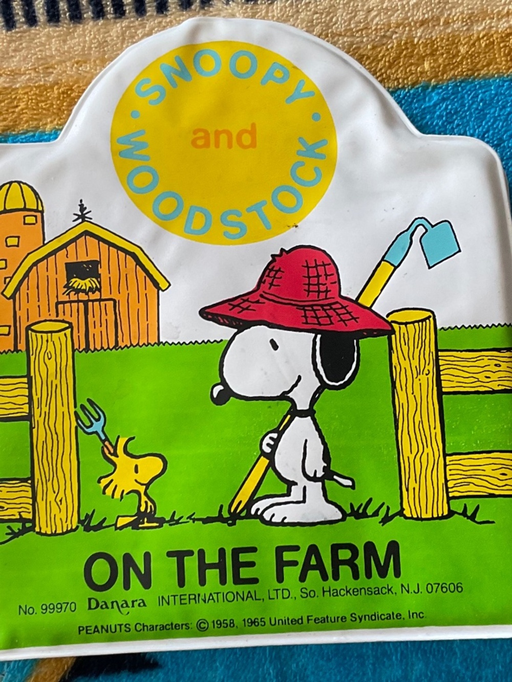 VTG-1960s Snoopy squeaky vinyl book lot of 3 on the farm 1 things that go book